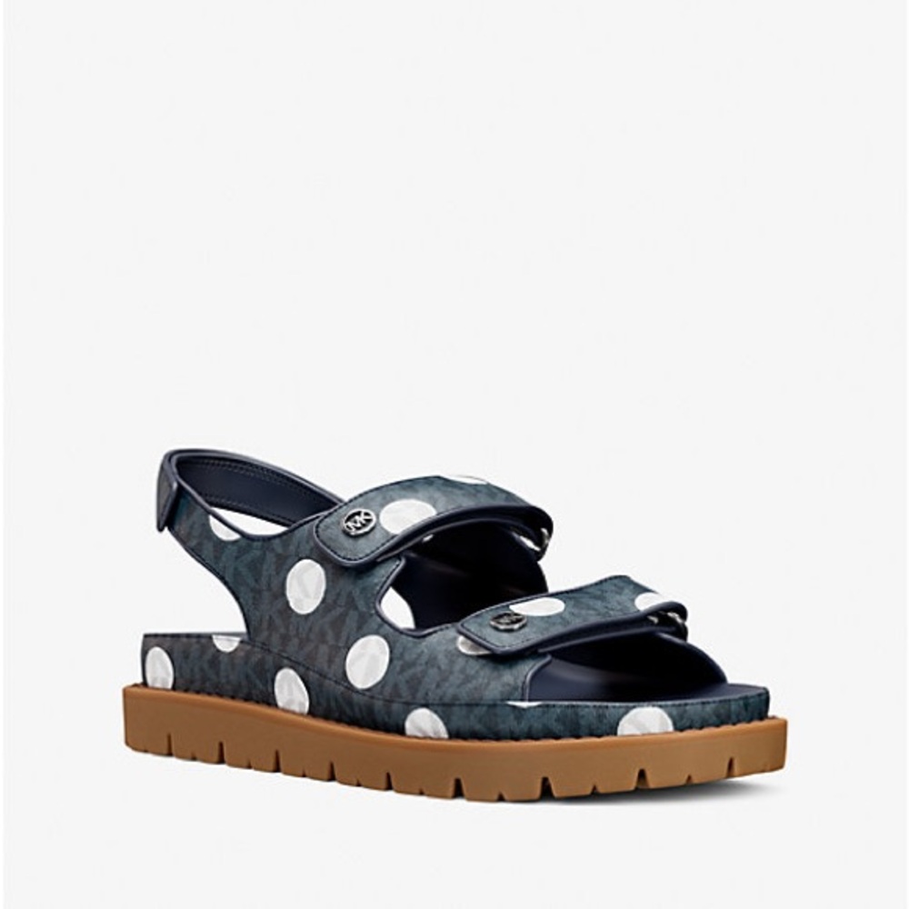 MICHAEL KORS Polka Dot Navy blue Sandals size 9 NWT in a box